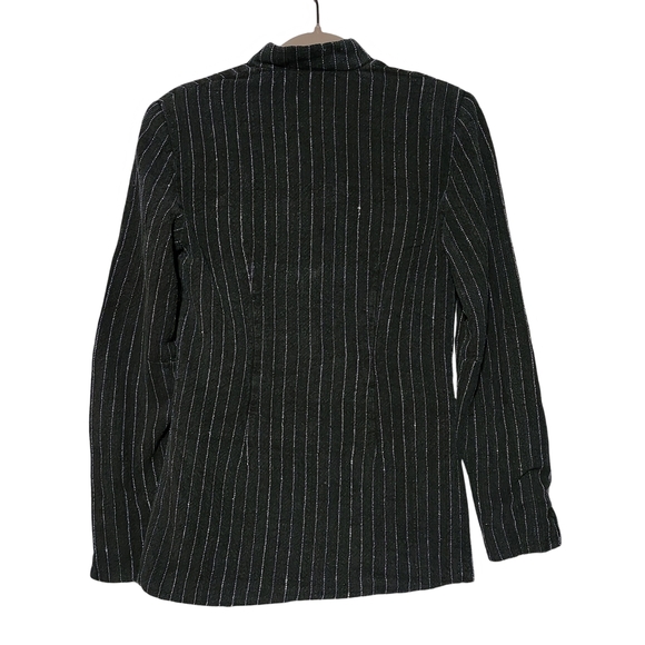 SHANGHAI TANG Mandarin Pure Silk Striped Woven Jacket Frog Button Down Jacket 10 - Picture 2 of 16